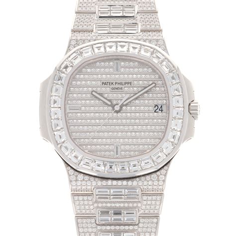 patek philippe nautilus white gold & baguette diamonds 5719 10g-010